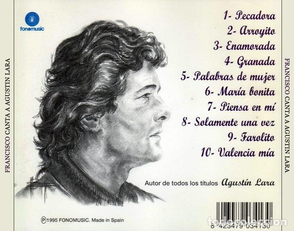 CDs de m&uacute;sica: Francisco - Canta A Agustin Lara - CD - Foto 2
