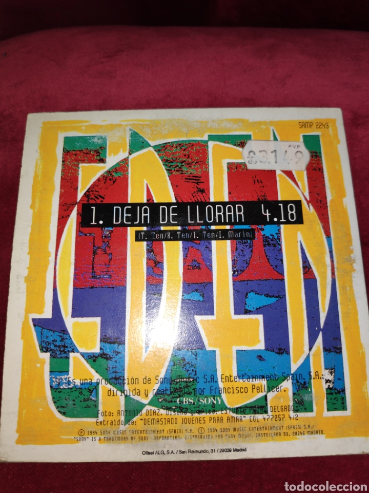 CDs de m&uacute;sica: Eden - Deja de llorar - CD single - Foto 2