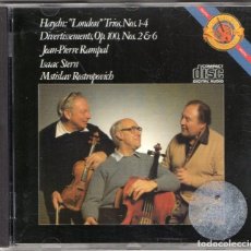 CDs de Música: HAYDN. LONDON TRIOS. DIVERTISSEMENTS. JEAN-PIERRE RAMPAL. ISAAC STERN. MSTISLAW ROSTROPOVICH. CD.. Lote 193256967