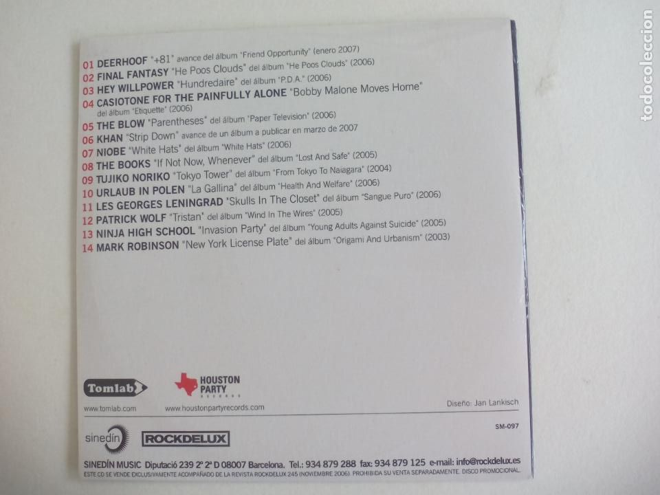 CDs de m&uacute;sica: TOMLAB BEATBOX. A ROCKDELUX SAMPLER. PRECINTADO - Foto 2