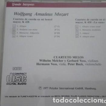 CDs de m&uacute;sica: Mozart CD Cuarteto Melos Cuartetos de cuerda - Foto 2