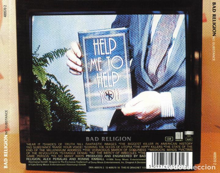 CDs de m&uacute;sica: BAD RELIGION - No Substance (CD) - Foto 2