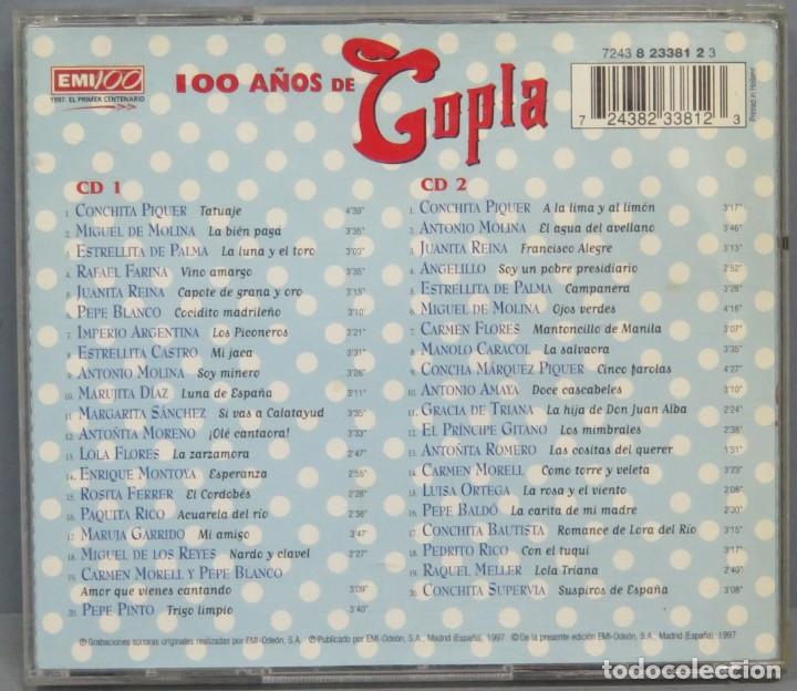 CDs de m&uacute;sica: 2 CD. 100 A&Ntilde;OS DE COPLA - Foto 2