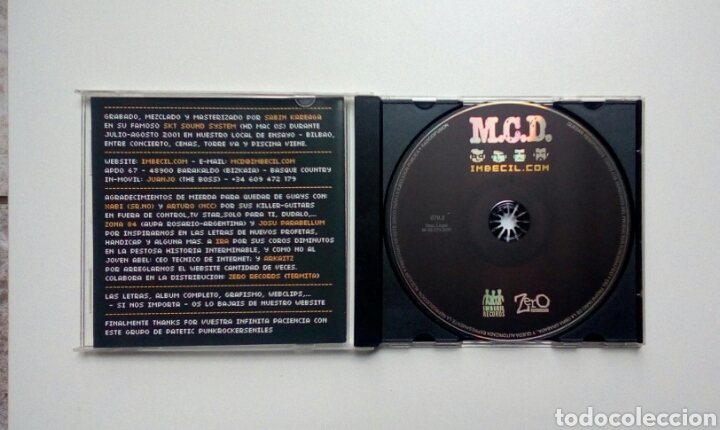 CDs de m&uacute;sica: M.C.D. - Imbecil.com, Zero Records (3) ?&ndash; 079.2, 2001. Euskal Herria. - Foto 2