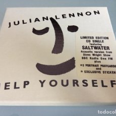 CDs de Música: BOX SET LIMITED EDITION JULIAN LENNON - HELP YOURSELF + 2 POSTALES Y PEGATINAS / RARO!!!!!. Lote 196282776