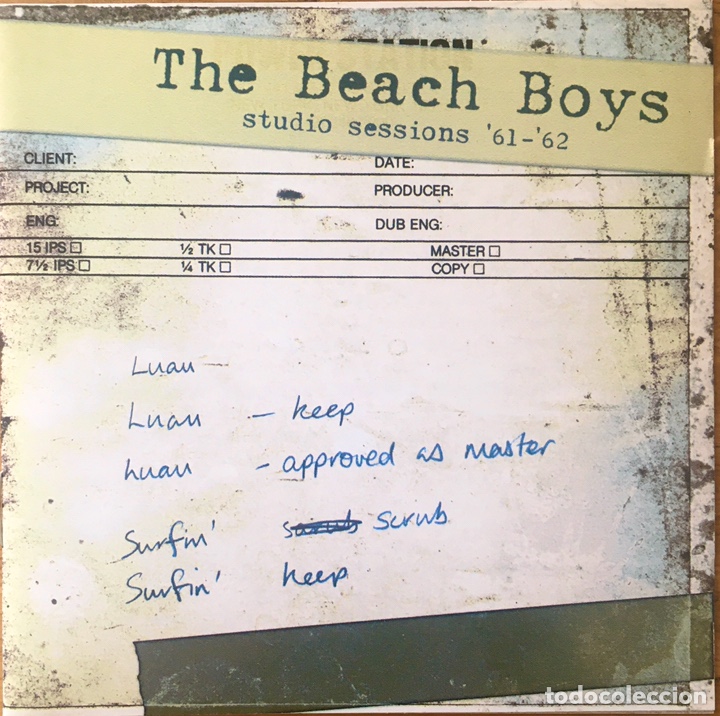 CDs de m&uacute;sica: THE BEACH BOYS - STUDIO SESSIONS 61-62 - Foto 1