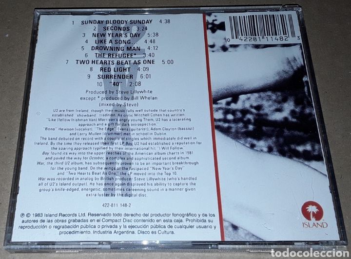 CDs de m&uacute;sica: CD - U2 - WAR - HECHO EN ARGENTINA - RARO DE VER - U2 - Foto 2