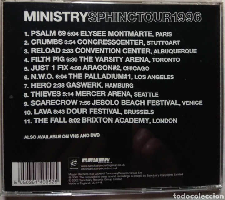 CDs de m&uacute;sica: Ministry&nbsp;&lrm;&ndash;&nbsp;Sphinctour - Foto 2