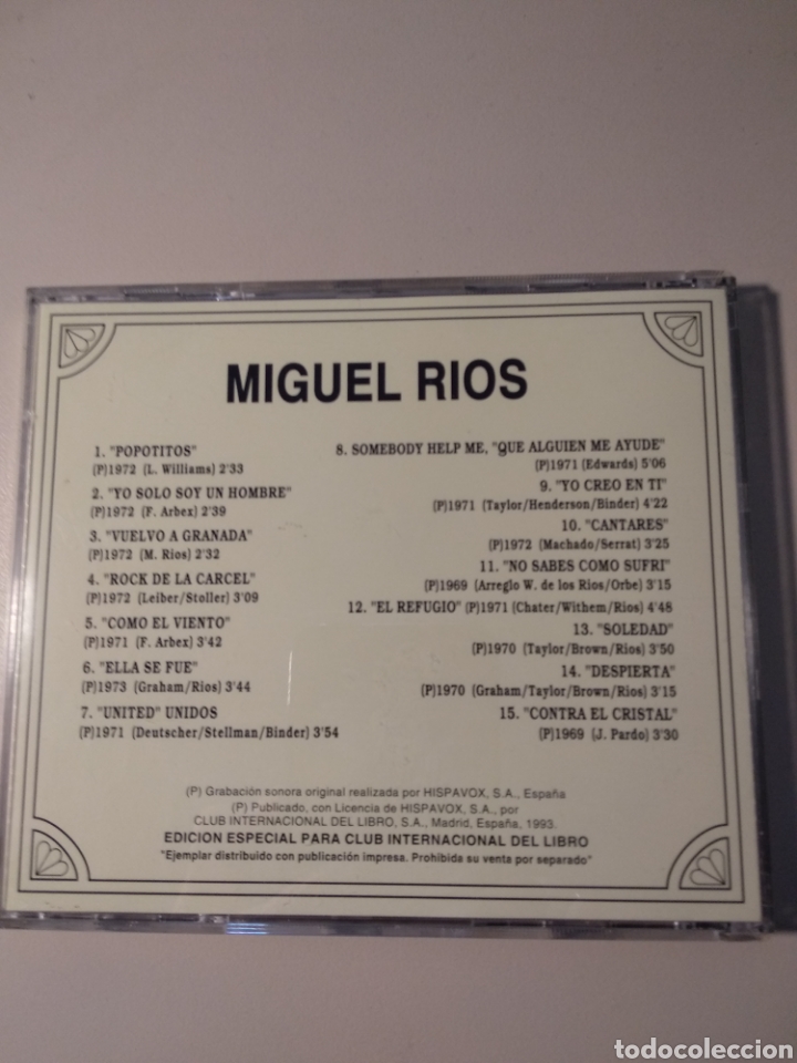 CDs de m&uacute;sica: MIGUEL RIOS - Foto 2