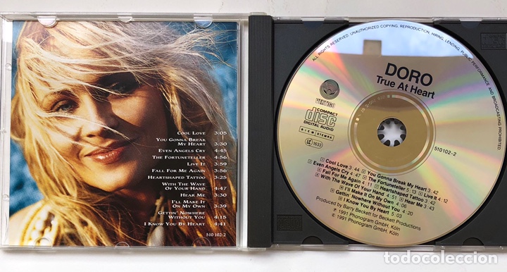 CDs de m&uacute;sica: CD. DORO. True at heart. V&eacute;rtigo. 1991 - Foto 2