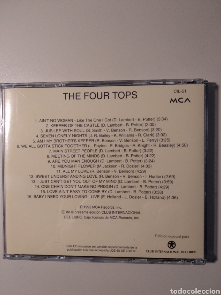 CDs de m&uacute;sica: THE FOUR TOPS - Foto 2
