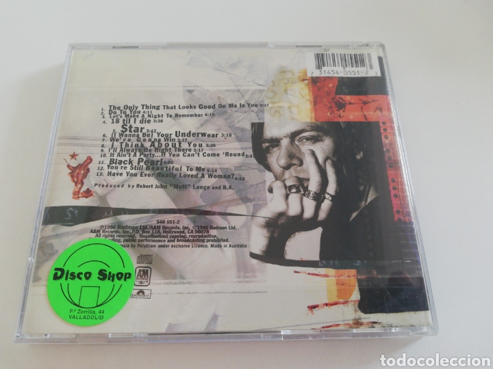 CDs de m&uacute;sica: CD DE BRYAN ADAMS - 18 TILL I DIE - Foto 2