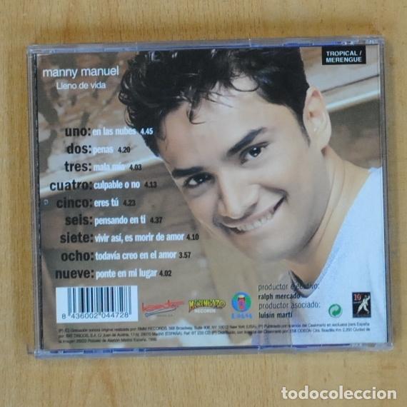 CDs de m&uacute;sica: MANNY MANUEL - LLENO DE VIDA - CD - Foto 2