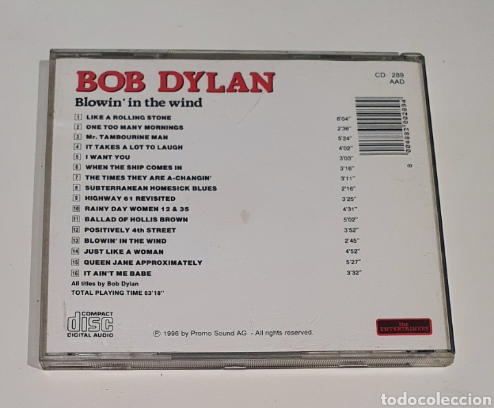 CDs de m&uacute;sica: BOB DYLAN / CD / BLOWIN IN THE WIND - Foto 3