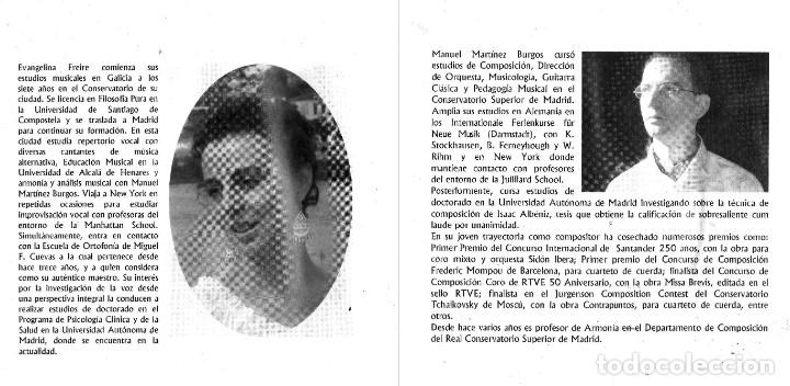CDs de Música: EVANGELINA FREIRE. LEMBRANZAS. GALAICO PORTUGUESA. GALICIA. PORTUGAL. MANUEL MARTINEZ BURGOS. CD. - Foto 3 - 199506433