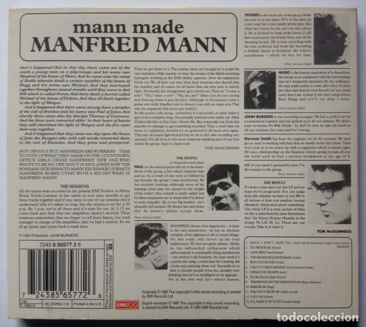 CDs de m&uacute;sica: MANFRED MANN - mann made - UK CD DIGIPAK 1996 - EMI - Foto 3