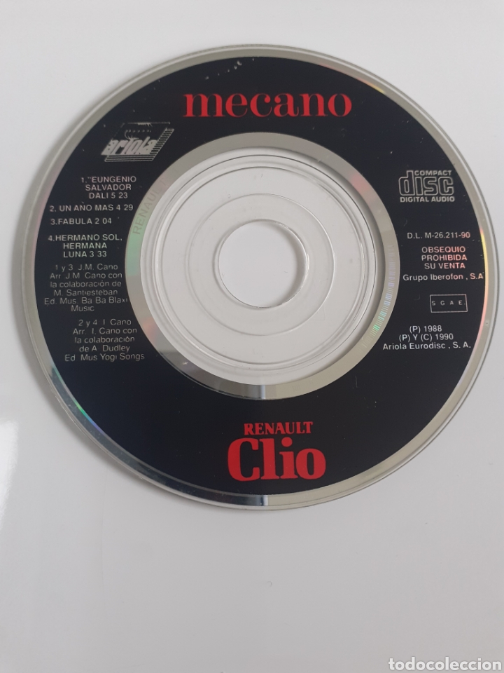 CDs de m&uacute;sica: CD MECANO PROMOCI&Oacute;N RENAULT CLIO. - Foto 3