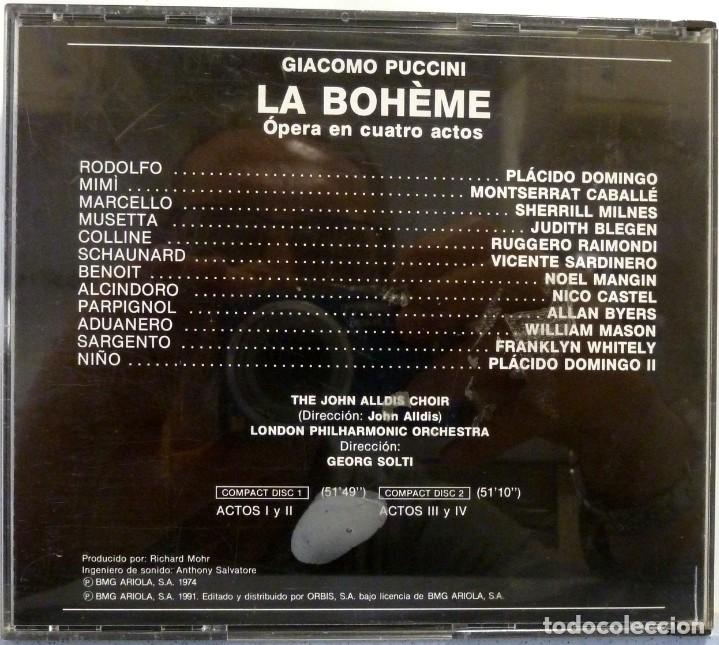 CDs de m&uacute;sica: LA BOHEME 2cd + libreto - PUCCINI - Foto 2