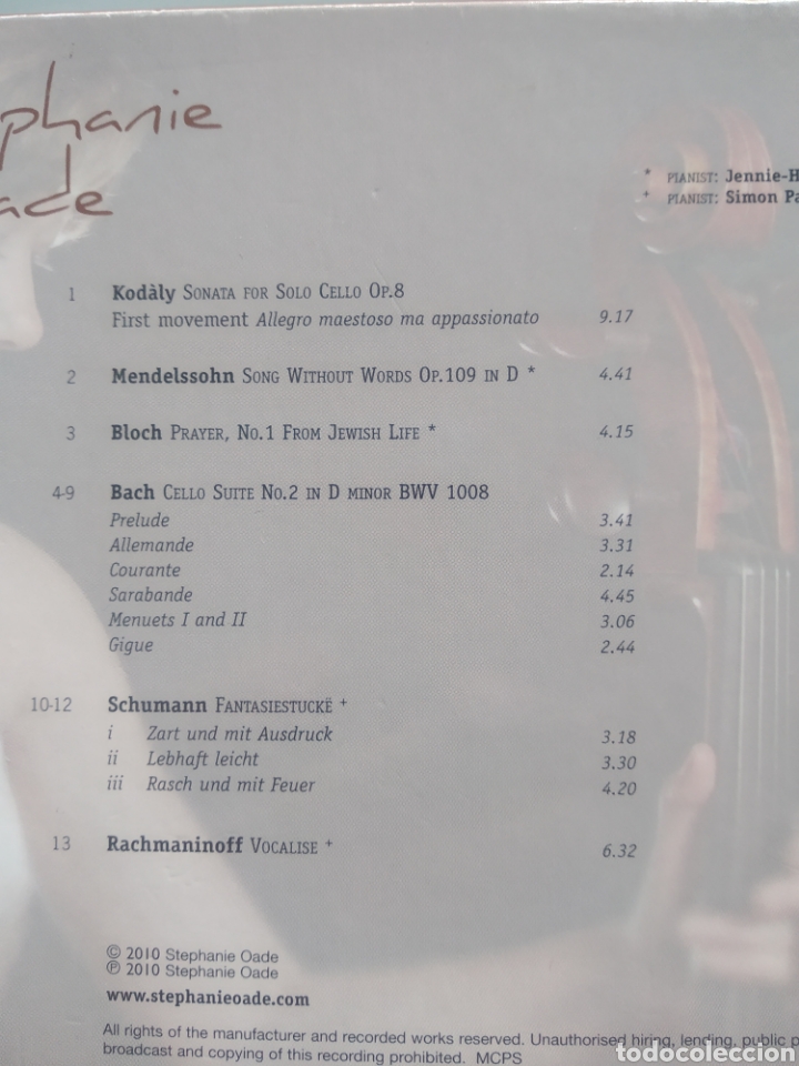CDs de m&uacute;sica: Stepanie Oade (Conciertos de Violonchelo) - Foto 2