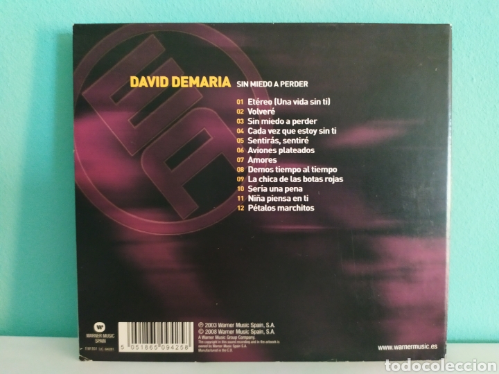 CDs de m&uacute;sica: David de Mar&iacute;a - Sin Miedo a Nada - Foto 2
