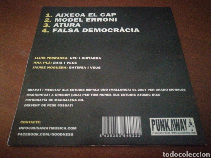 CDs de m&uacute;sica: CD GOODNESS AIXECA EL CAP PUNKAWAY 2017 - Foto 2