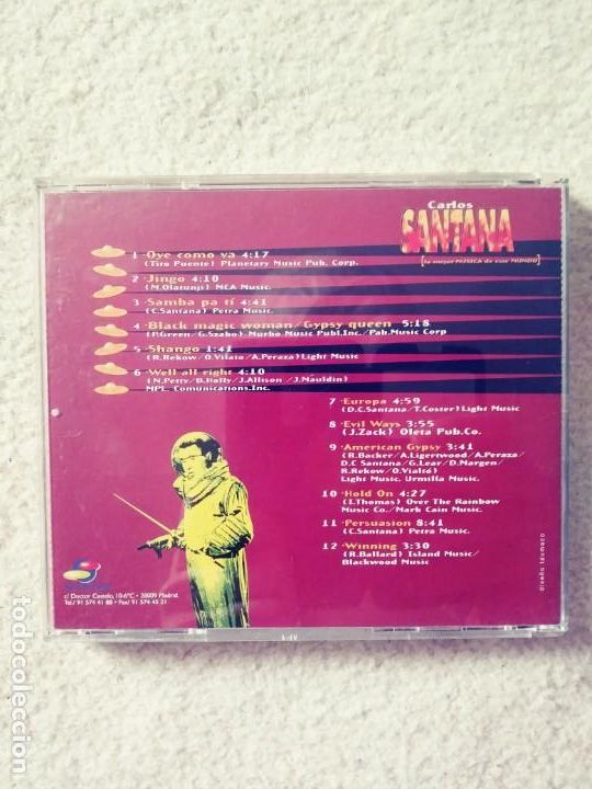 CDs de m&uacute;sica: CARLOS SANTANA: 12 GRANDES EXITOS EN VERSION ORIGINAL.CD. (MD) - Foto 2