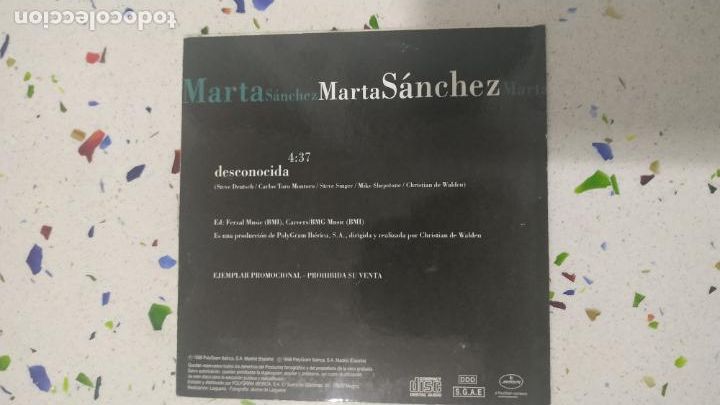 CDs de m&uacute;sica: 2 CD singles Marta S&aacute;nchez Mal&uacute; inevitable y desconocida - Foto 2