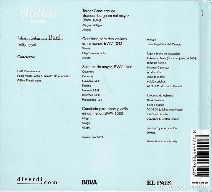 CDs de m&uacute;sica: Bach Conciertos - Cafe Zimmermann. Libro + CD - Foto 2
