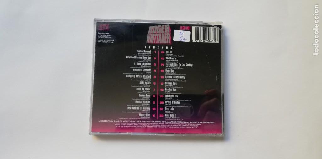 CDs de m&uacute;sica: Roger Whittaker - Legends - Foto 2