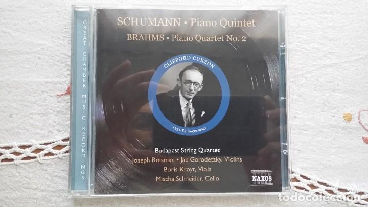 Musik-CDs: Brahms:Cuarteto piano 2, Schumann: Quinteto para piano. Curzon, Cuarteto de Budapest. Naxos