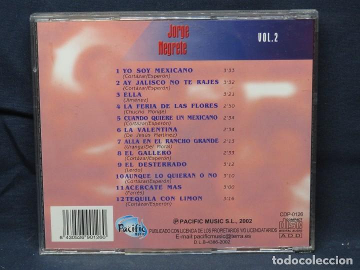 CDs de m&uacute;sica: JORGE NEGRETE - VOL. 2 - CD - Foto 2