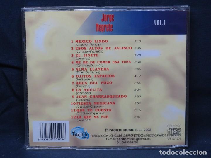 CDs de m&uacute;sica: JORGE NEGRETE - VOL. 1 - CD - Foto 2