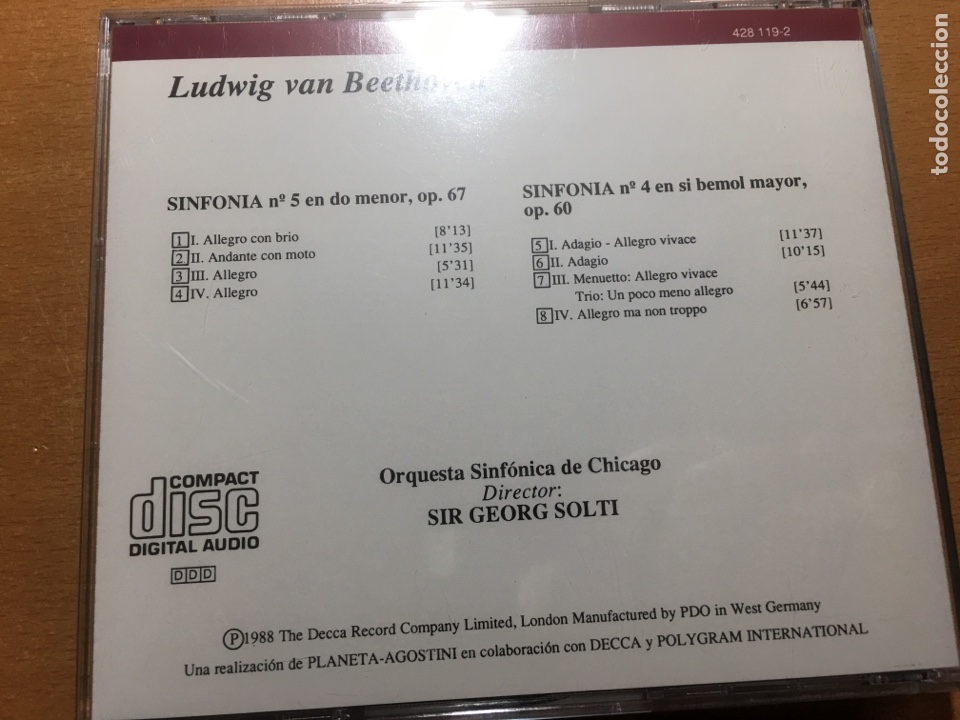 CDs de m&uacute;sica: Cd m&uacute;sica solti interpretando Beethoven - Foto 2
