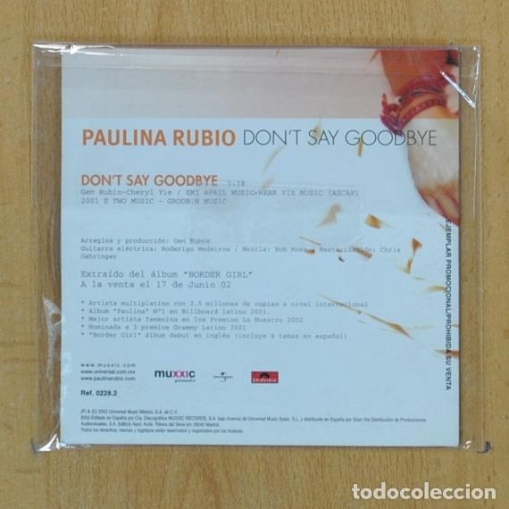 CDs de m&uacute;sica: PAULINA RUBIO - DONT SAY GOODBYE - CD - Foto 2