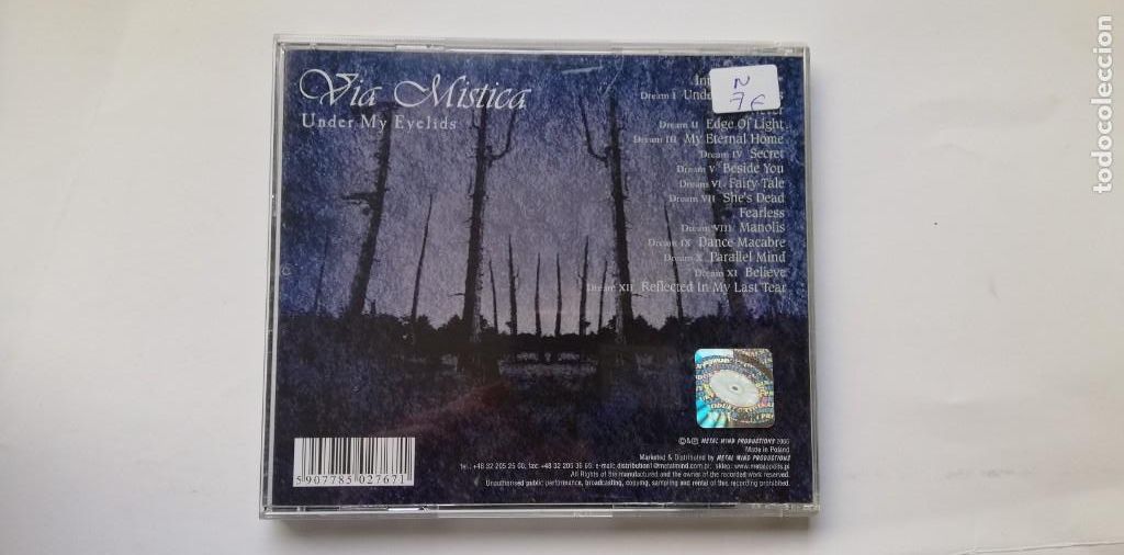 CDs de m&uacute;sica: Via Mistica - Under My Eyelids (CD, Album) - Foto 2