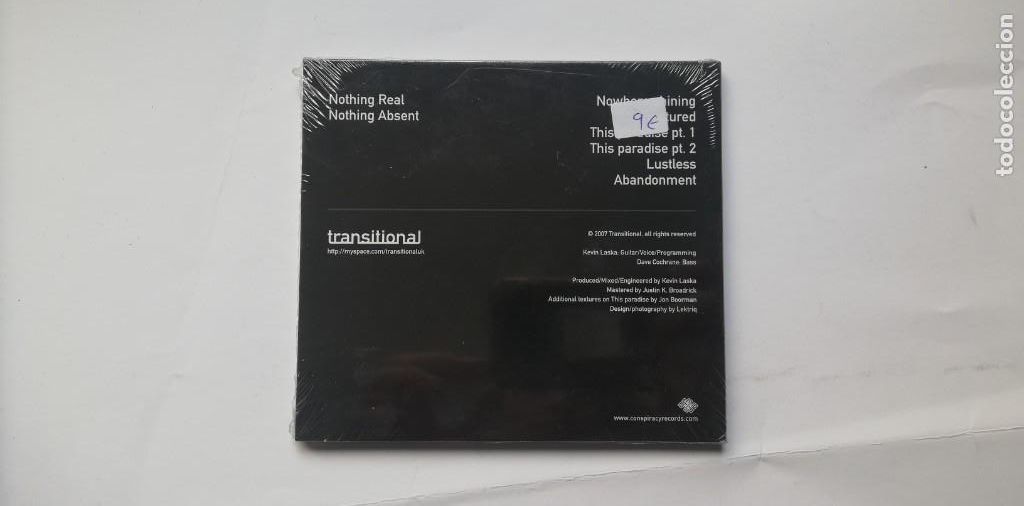 CDs de m&uacute;sica: Transitional - Nothing Real Nothing Absent (CD, Album) *Precintando* - Foto 2