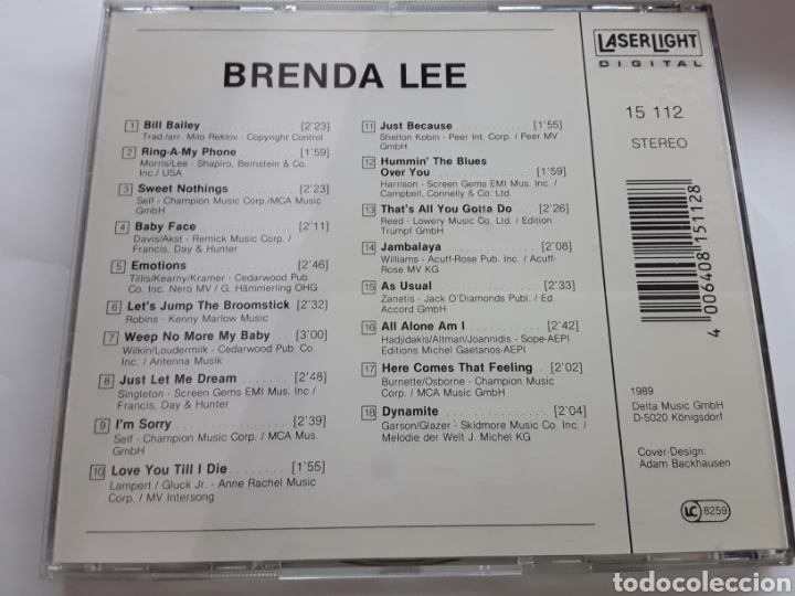 CDs de m&uacute;sica: Brenda Lee / cd original / Laserlight edici&oacute;n Germany / - Foto 2