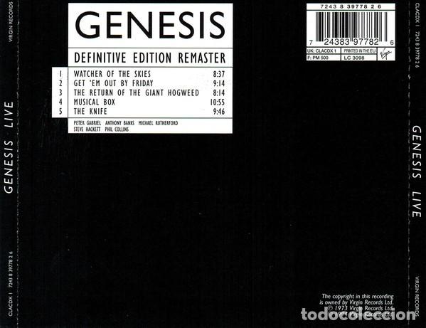 CDs de m&uacute;sica: Genesis - Live (1973) (precintado) - Foto 2