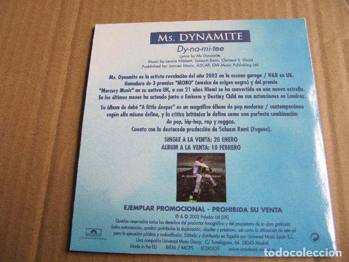 CDs de m&uacute;sica: MS. DYNAMITE / Dy-na-mi-tee (CD Single 2002) - Foto 2