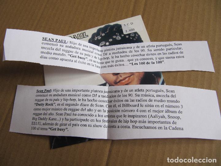 CDs de m&uacute;sica: SEAN PAUL - GET BUSY ( CD SINGLE) CADENA 100 - Foto 3