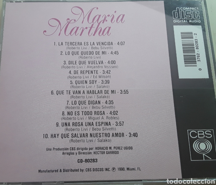 CDs de m&uacute;sica: Mar&iacute;a Martha / Quien soy ... / cd original - Foto 2