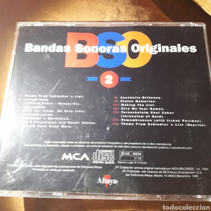 CDs de m&uacute;sica: Cd - B.S.O &rdquo;Schindlers List&rdquo; - Foto 2