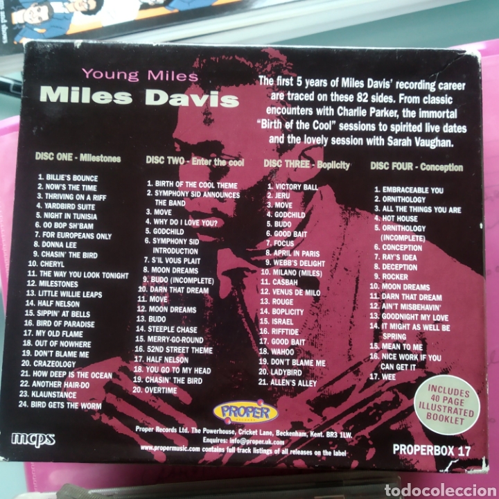CDs de m&uacute;sica: Miles Davis &lrm;&ndash; Young Miles (Proper, 4xCD, UK, 2001) - Foto 2
