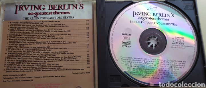 CDs de m&uacute;sica: Irving Berlins / 20 greatest themes / cd original - Foto 3