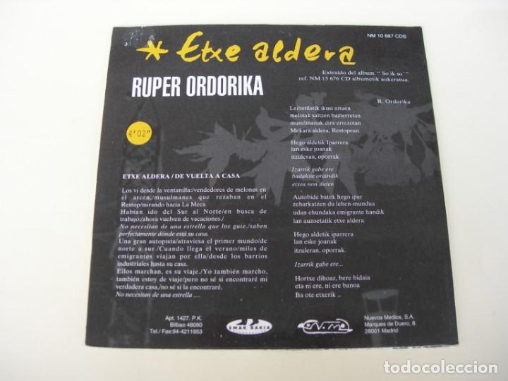 CDs de m&uacute;sica: RUPER ORDORIKA ETXE ALDERA CD SINGLE - Foto 2