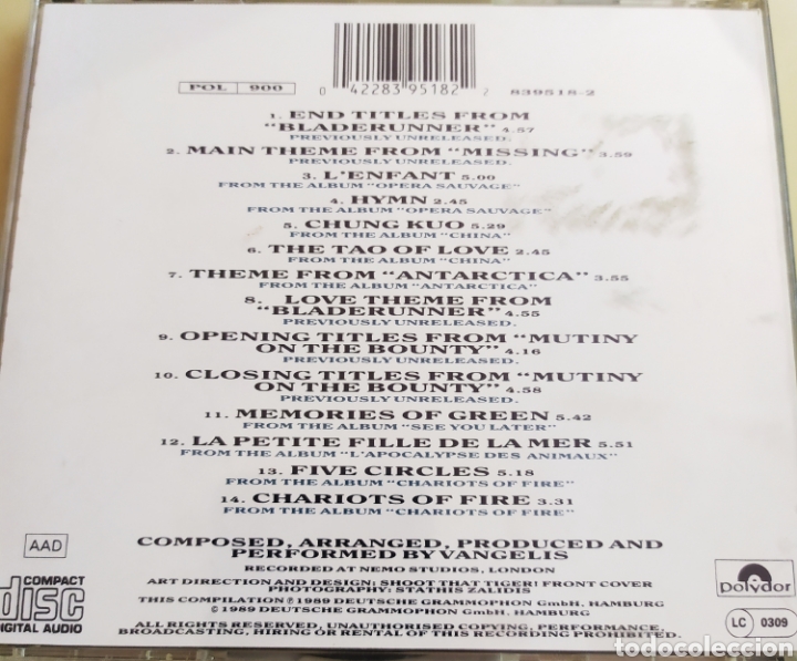 CDs de m&uacute;sica: Vangelis / Themes / cd original - Foto 2