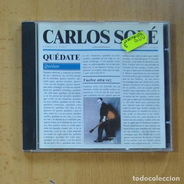 CDs de m&uacute;sica: CARLOS SOLE - QUEDATE - CD - Foto 1