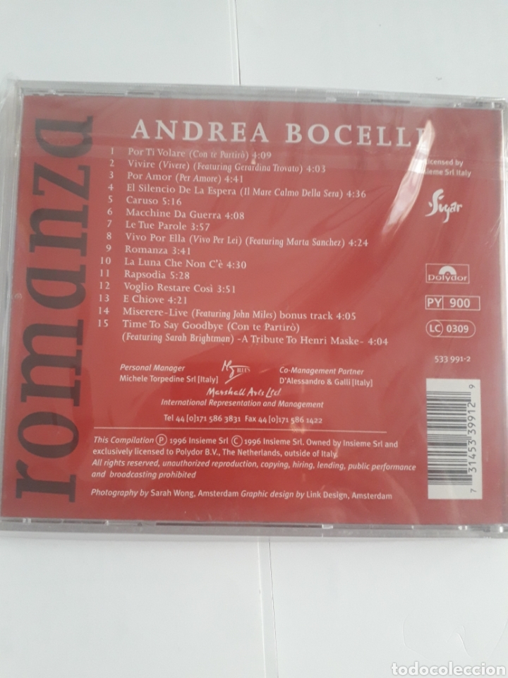 CDs de m&uacute;sica: Andrea Bocelli. Romanza - Foto 2