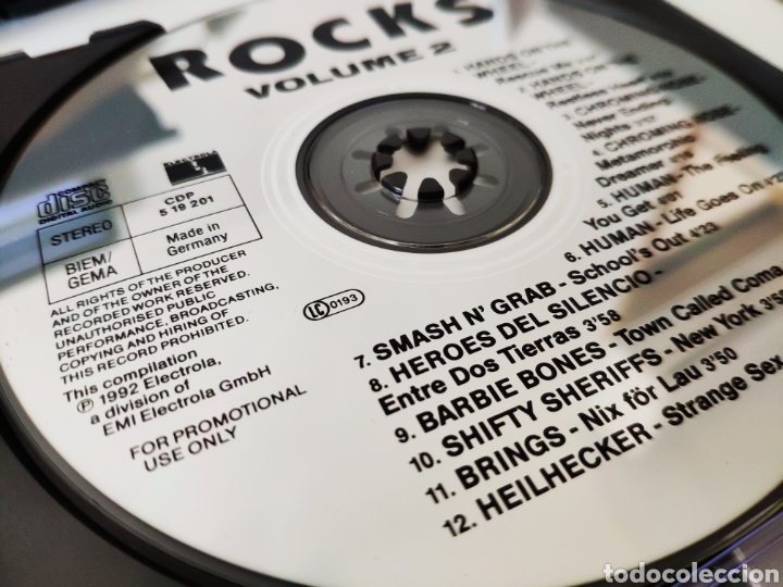 CDs de m&uacute;sica: Electrola Rocks Volume 2. H&eacute;roes del silencio. Promo - Foto 4
