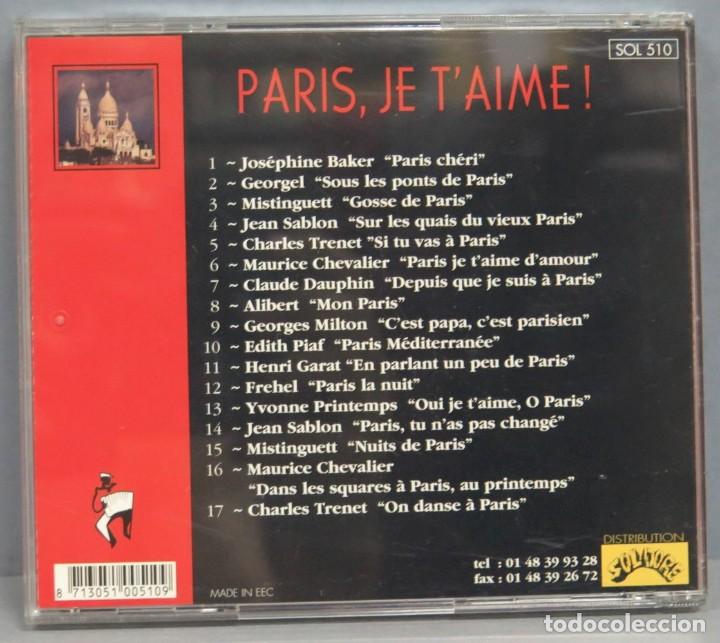 CDs de m&uacute;sica: CD. PARIS. JE T&acute;AIME - Foto 2